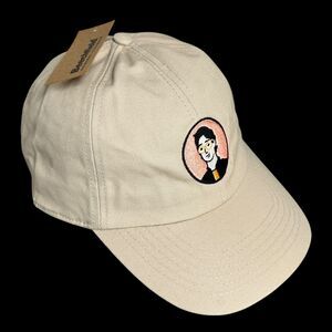 Beechfield Beige Baseball Cap Organic Cotton Geek Nerd Unstructured Hat NEW